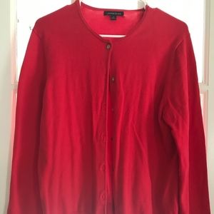 Lands End Red Cardigan